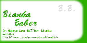 bianka baber business card